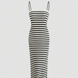 Striped print cami dress